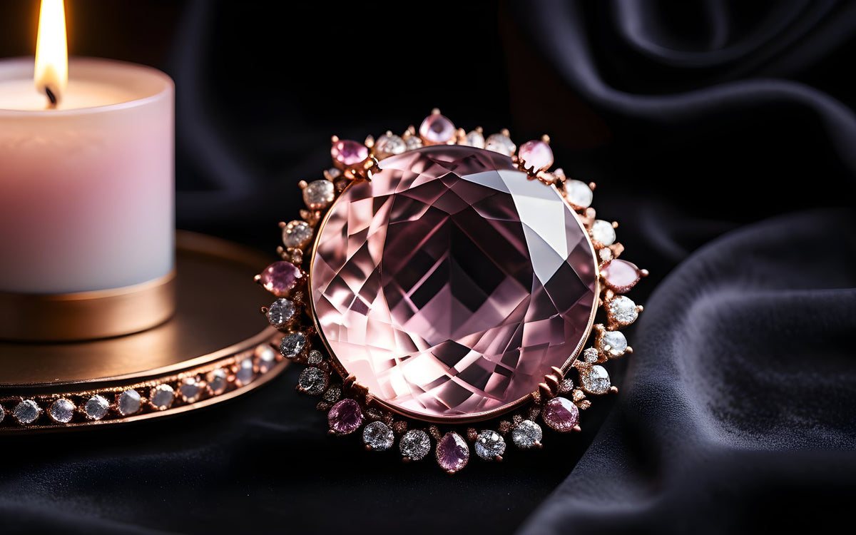 Sparkling gemstones on black velvet