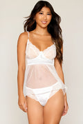 STRETCH LACE DMD MESH BBYDLL WH