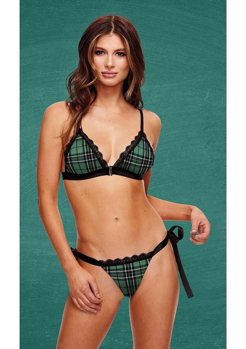SCHOOLGIRL BRA & OPEN BACK PANTY SET