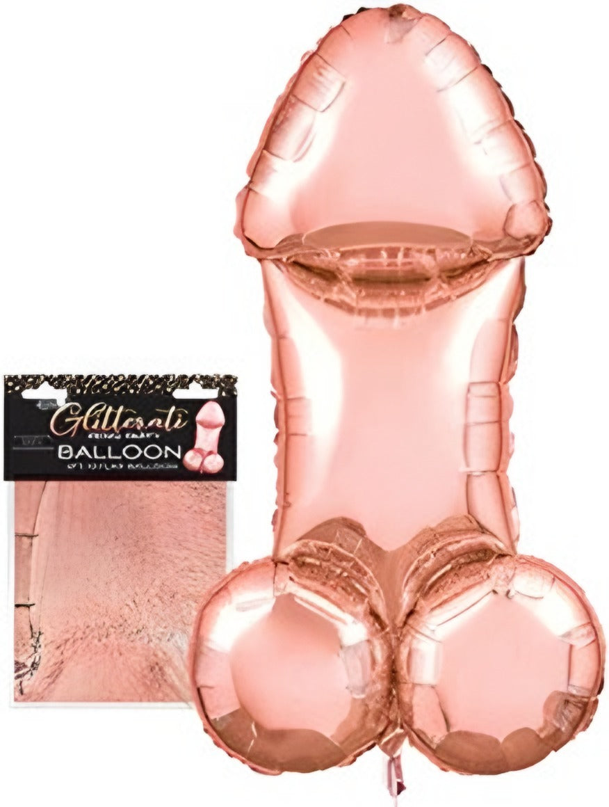 Glitterati 3Ft Rose Gold Penis Balloon
