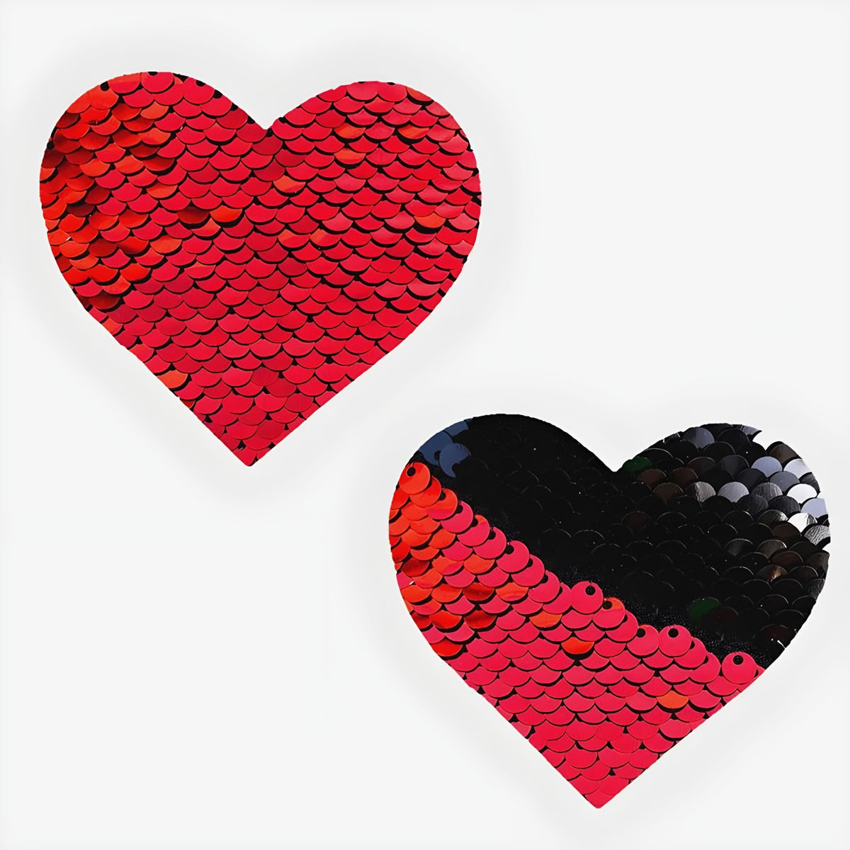 NEVA NUDE PASTY HEART SEQUINS RED/BLK