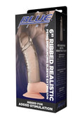 Blue Line 6In Ribbed Realistic Enhancing Sleeve