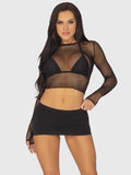 NIKKI FISHNET GLOVED CROP TOP