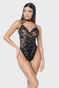 LEATHER & LACE BODYSUIT