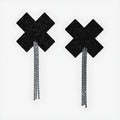 PASTEASE BLACK SPARKLE TASSLE X PASTIES