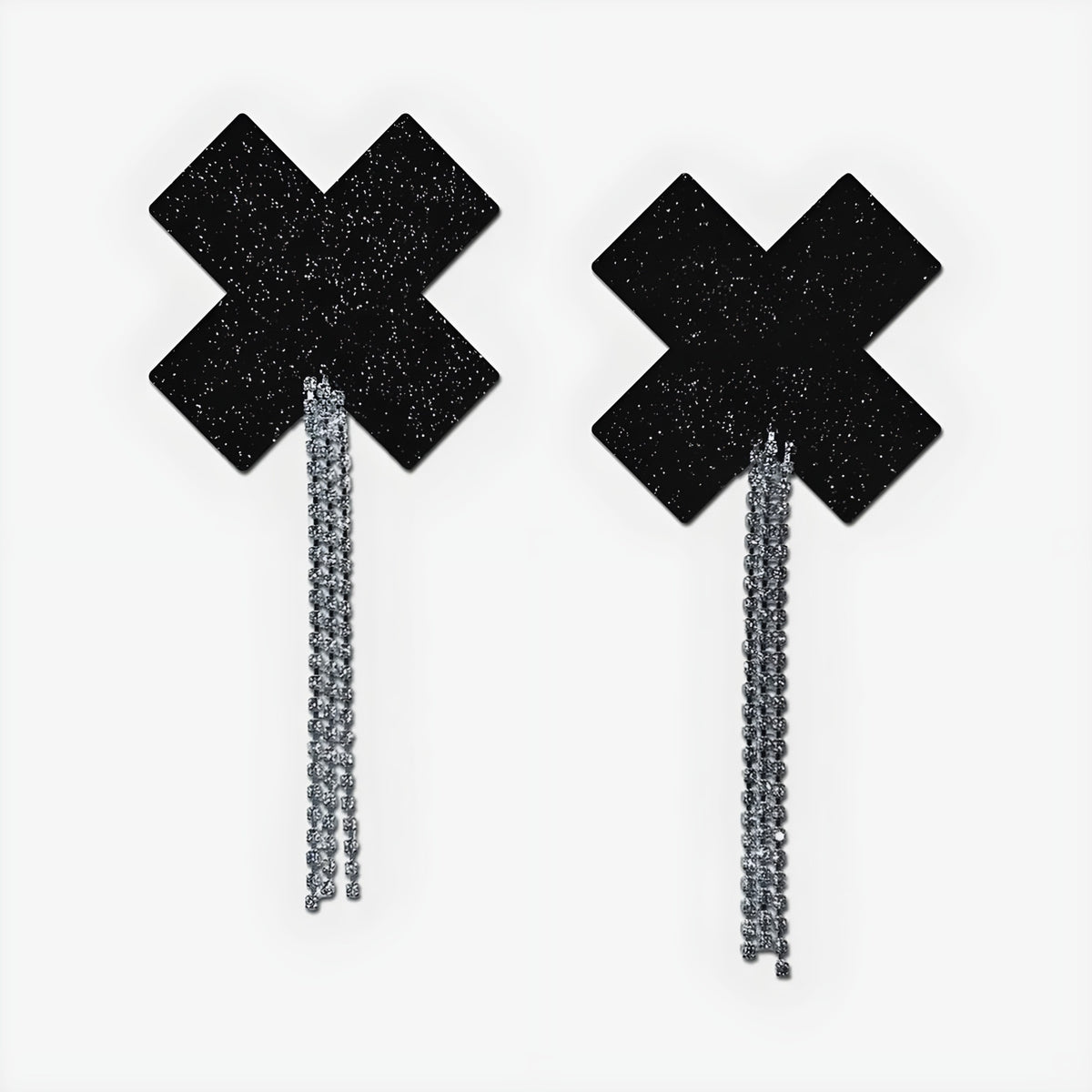 PASTEASE BLACK SPARKLE TASSLE X PASTIES