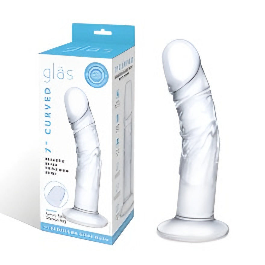 GLAS CURVED 7IN DILDO CLR