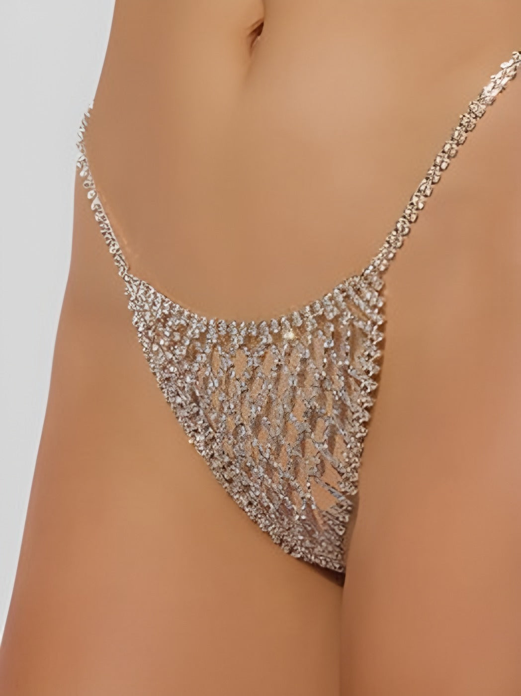 Chainmail Rhinestone Thong
