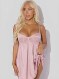 Brigeta Satin & Mesh Corset Babydoll