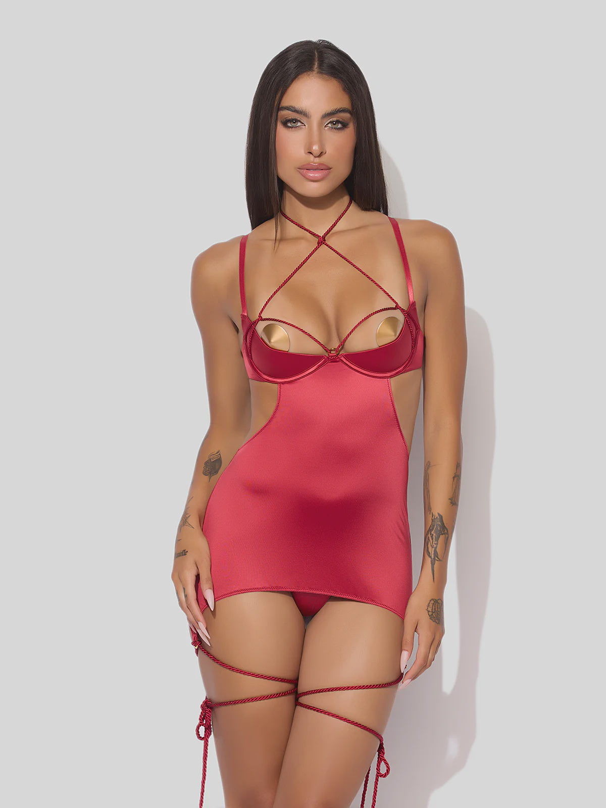 IRYNA SILKY MICRO & ROPE CHEMISE