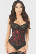 LAVISH RED UNDERBUST CORSET LACE OVERLAY