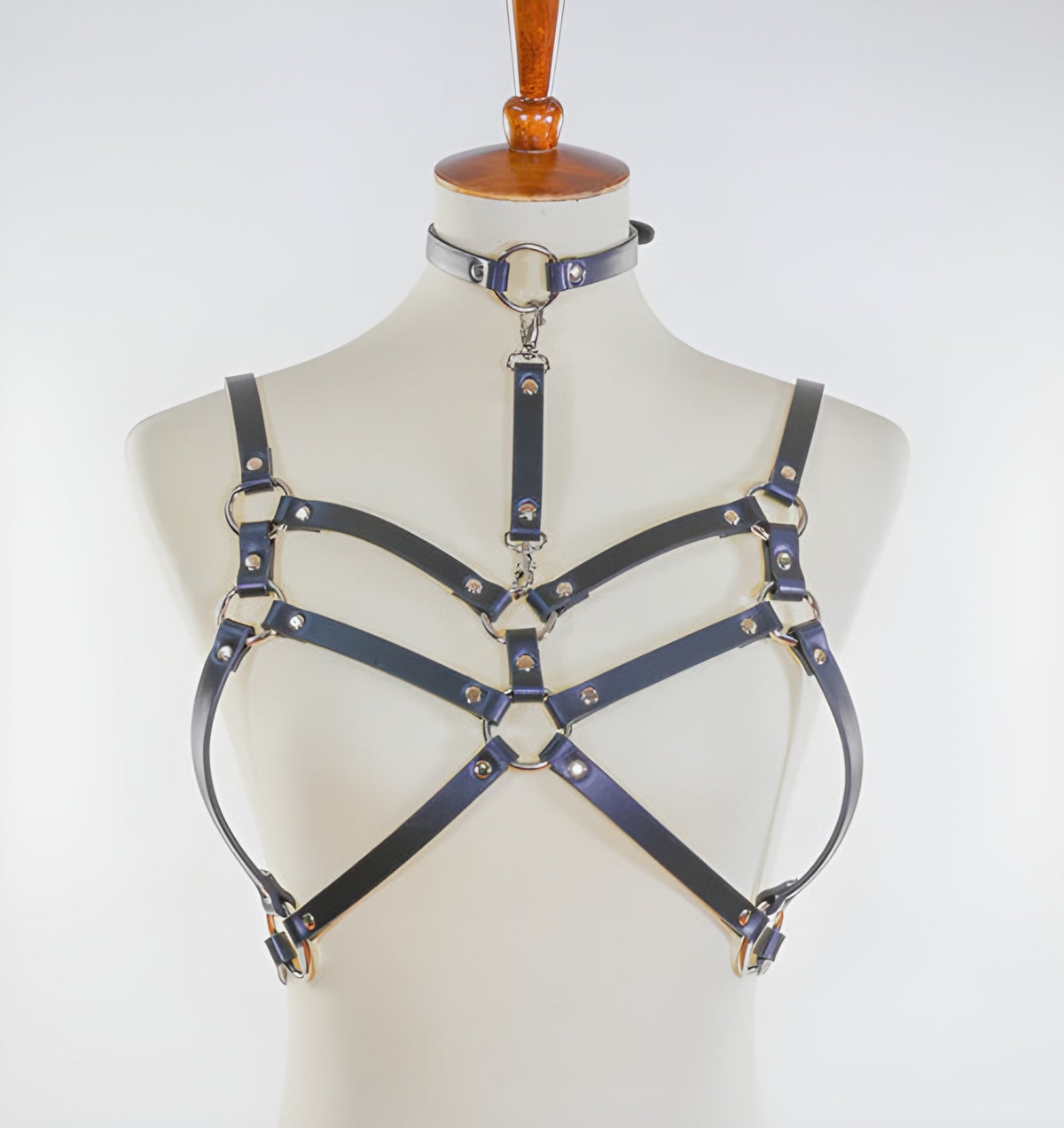 DOUBLE STRAP BRA HARNESS WITH CHOKER