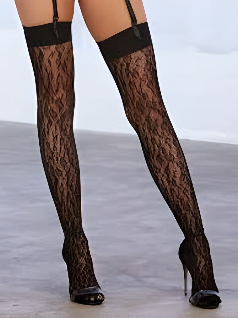 Dg 0347 Leopard Fishnet Thigh High