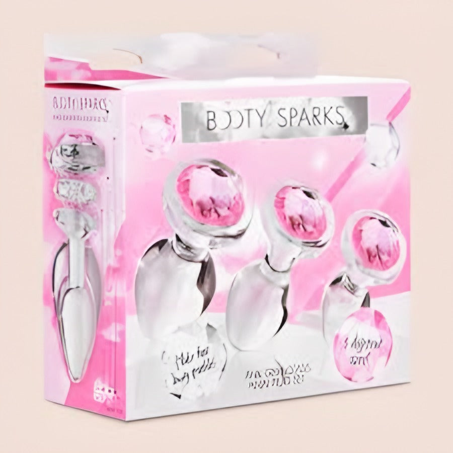 Booty Sparks Glass Gem Plug Kit Pink