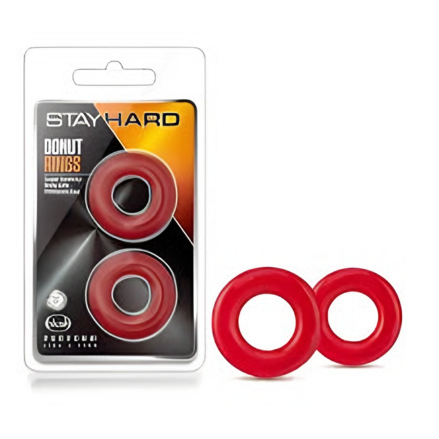 Stay Hard Donut 2Pk Rings Red