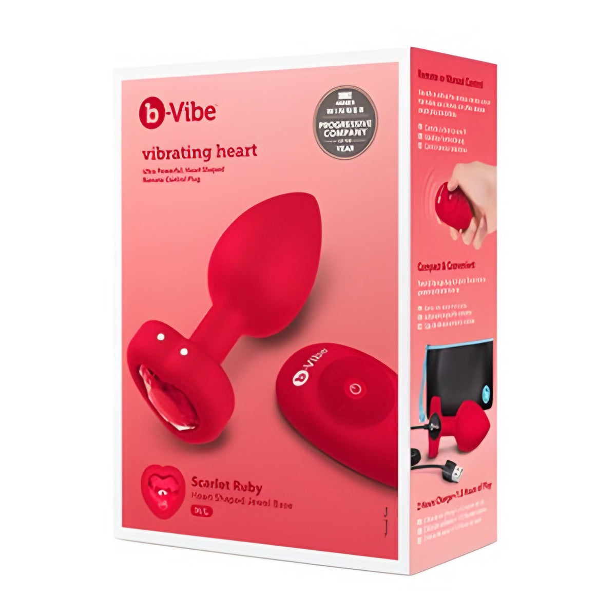 Bvibe Vibrating Heart Plug M/L