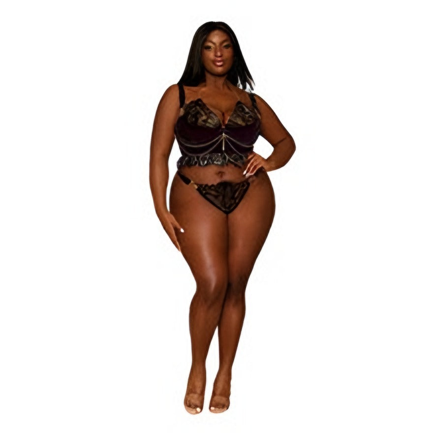 BUSTIER & GSTRING BLACK PLUS
