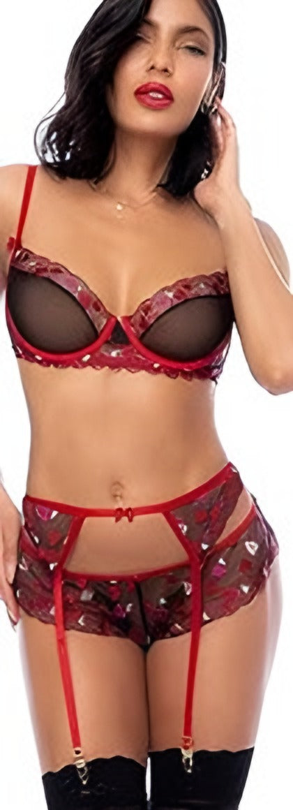 3Pc Set Black/Red