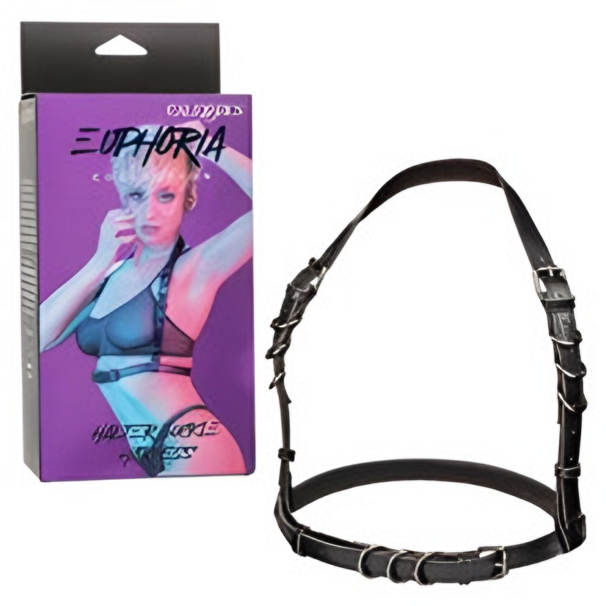 Euphoria Halter Buckle Harness Blk
