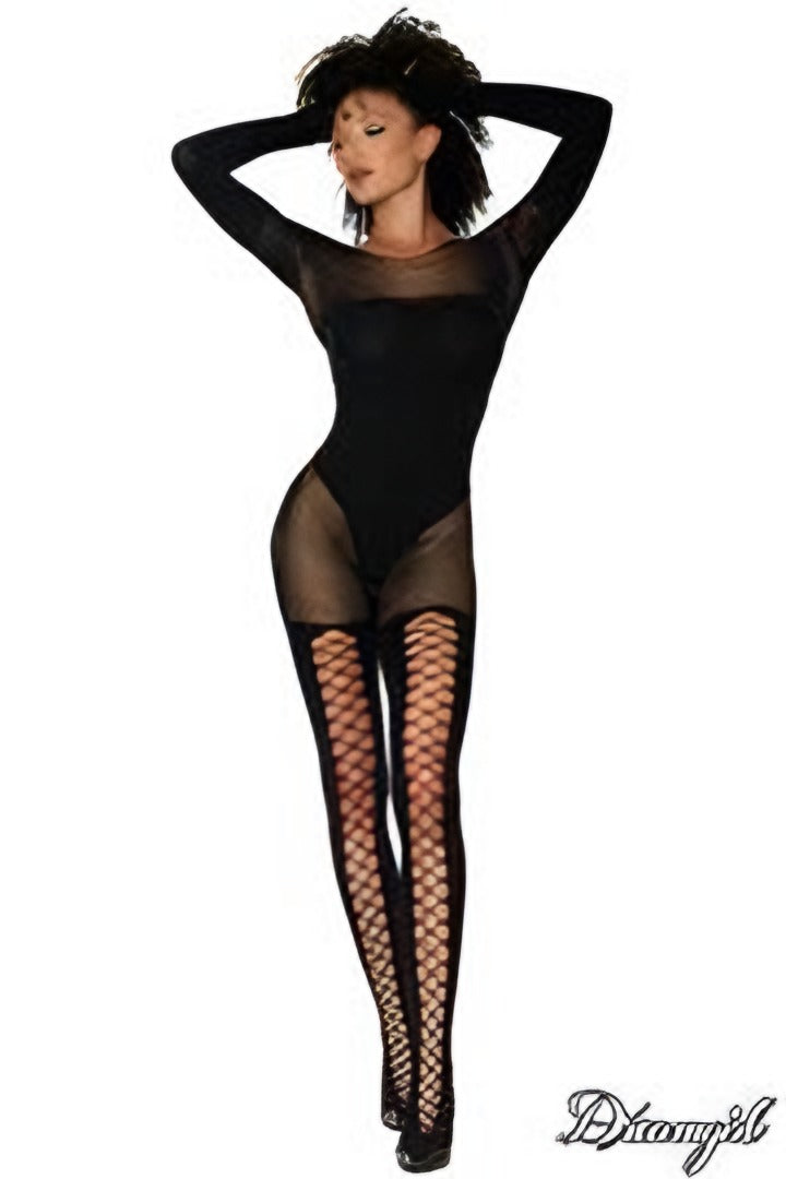 Opaque Fishnet Bodystocking