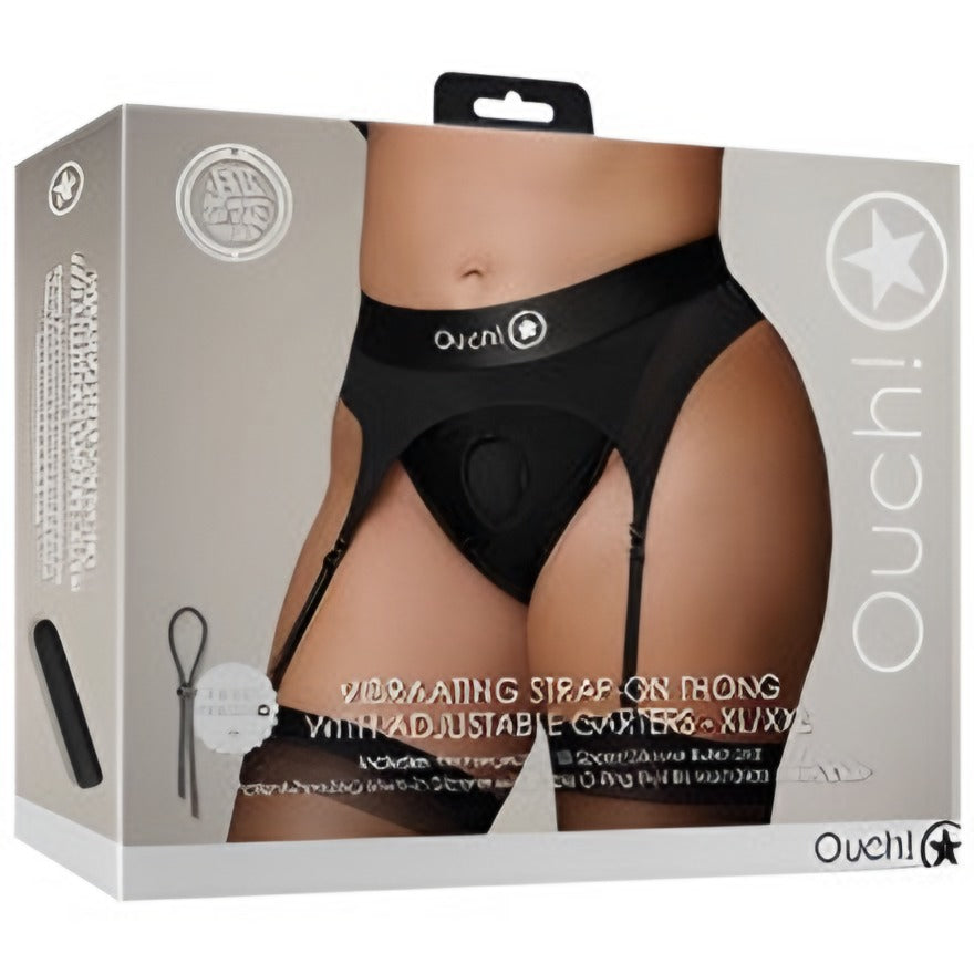 Ouch! Vibe Harness Thong W/ Garters