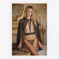 ALLURE LACE AND MESH CAPE WITH BELT