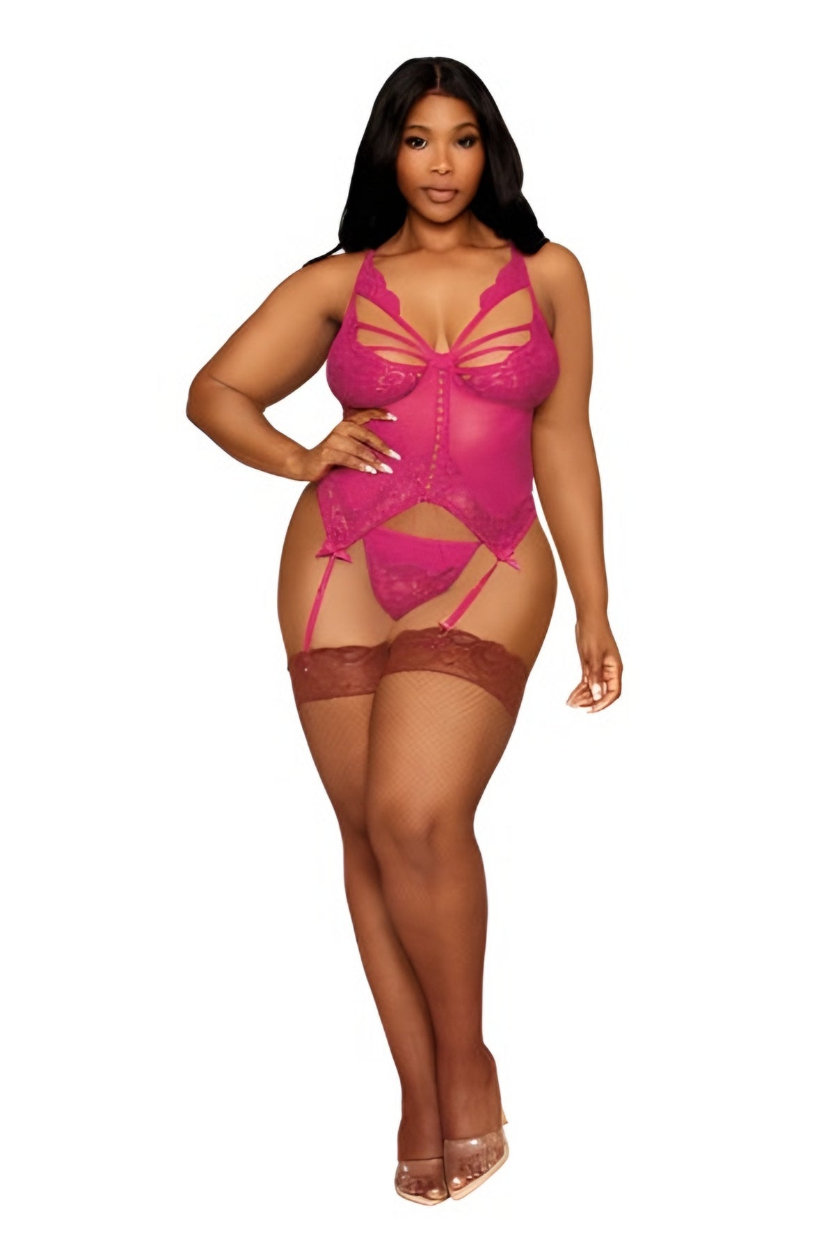BEET BUSTIER & GSTRING DMD PLUS