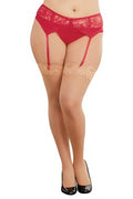 Lace Garterbelt Red Plus