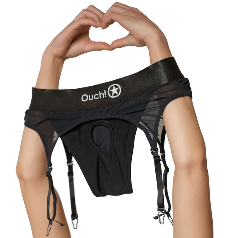 OUCH! VIBE HARNESS THONG W/ GARTERS - Image 6