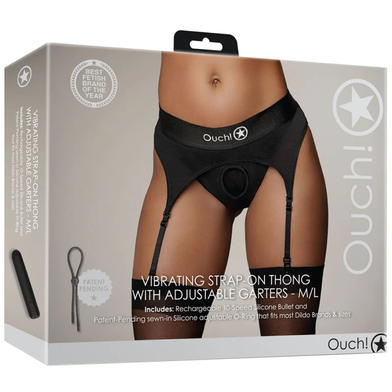 OUCH! VIBE HARNESS THONG W/ GARTERS - Image 5