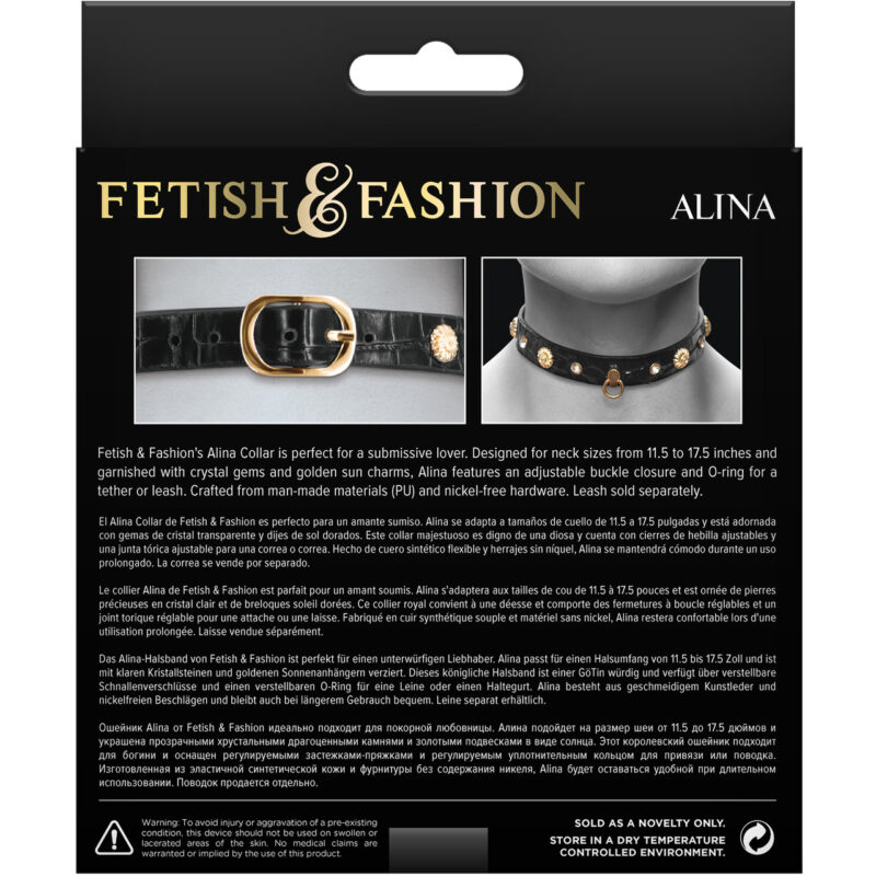 FETISH FASHION ALINA COLLAR BLK/GOLD - Image 5