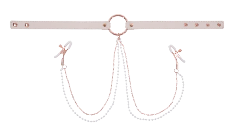 SEX & MISCHIEF PEACHES N CREAM COLLAR W/NIPPLE CLAMPS - Image 10