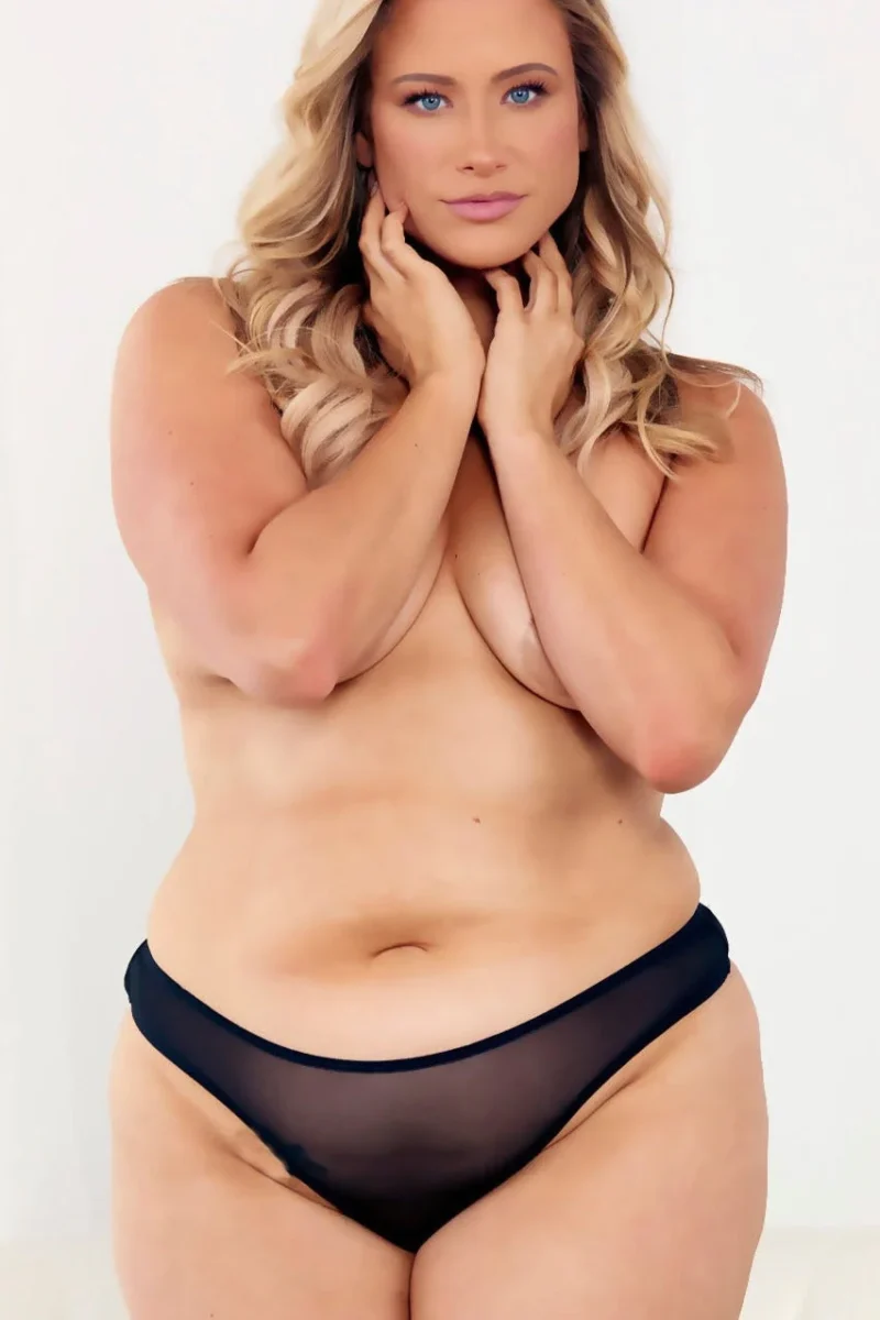 SATIN BOW TIE THONG BLK PLUS - Image 4